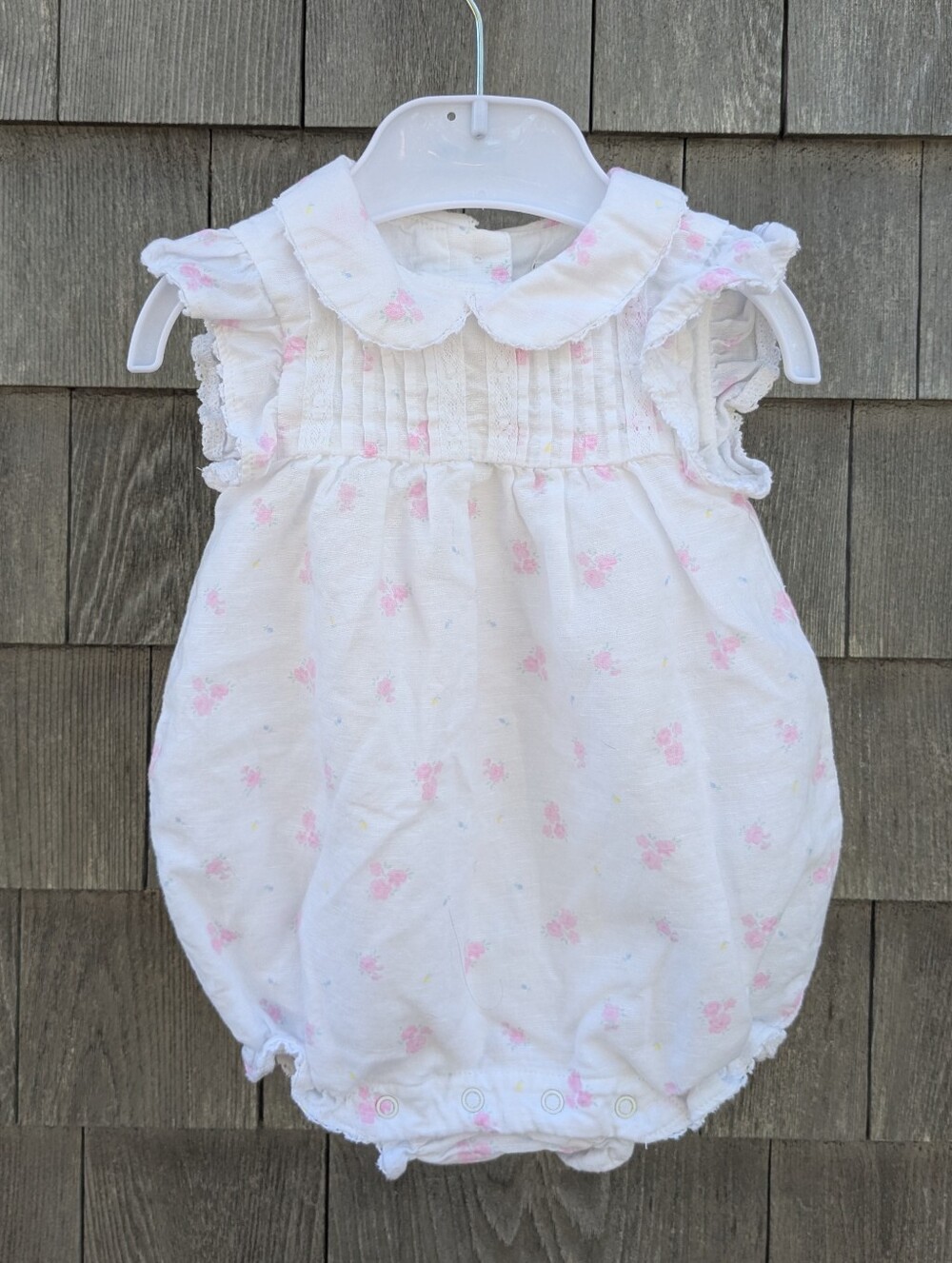 Janie And Jack Baby Romper with Pink Floral Print - 3-6 Months